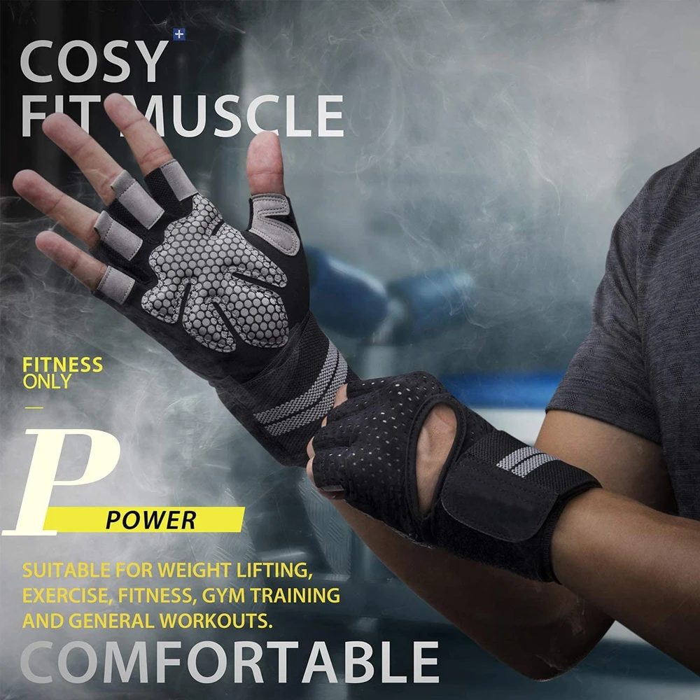 1Pair Half Finger Gym Fitness  - огляд і ціна Crossfit Workout Gear