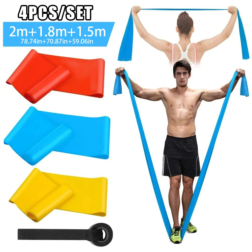 4Pcs/Set Elastic Fitness Bands - огляд і ціна Crossfit Workout Gear